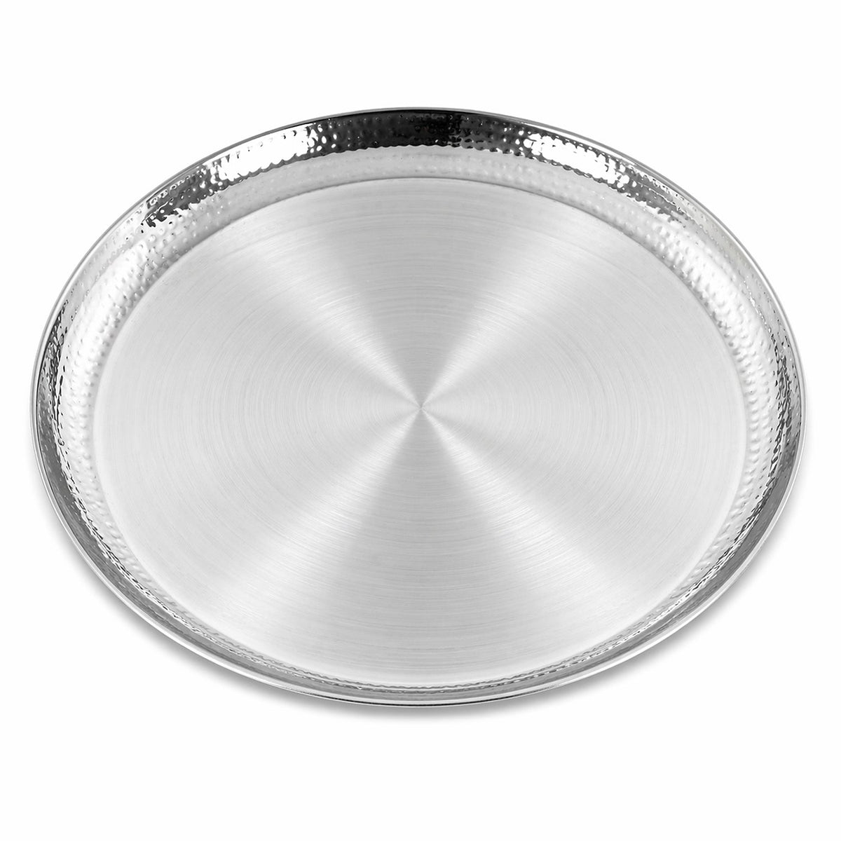 13 Inch Stainless Steel Hammered Dinner Thali Set – 7 Piece Premium Matt Finish