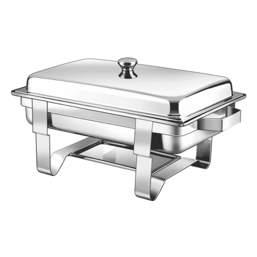 Premium Range Stainless Steel Rectangular Lift Top Chafing Dish with Lid, Stackable, 14 Liters